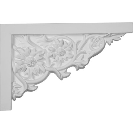 Ekena Millwork 11 3/4"W  x 7 7/8"H x  3/4"P Floral Large Stair Bracket, Right SB11X07FL-R